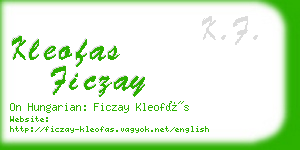 kleofas ficzay business card